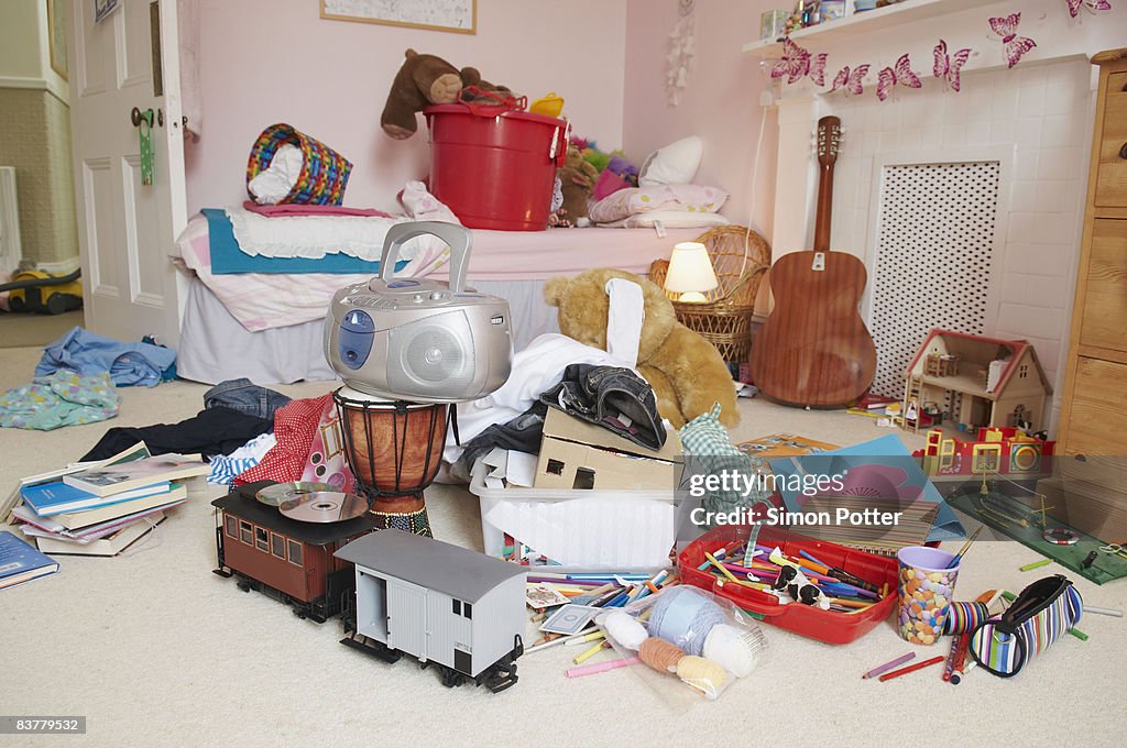 Child's bedroom in a mess