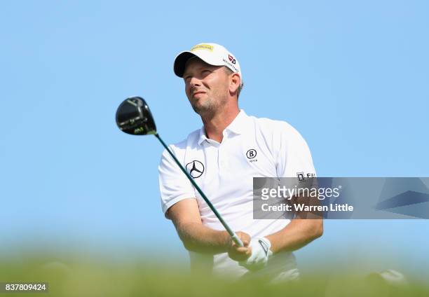 Marcel Siem of Germany in action during the pro-am ahead of the Made in Denmark at Himmerland Golf & Spa Resort on August 23, 2017 in Aalborg,...