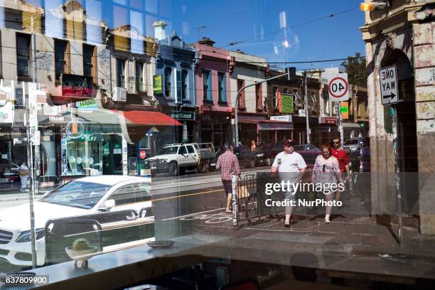 Melbourne, Australia, 19 march 2017. People walks in a street of the Fitzroy district. Melbourne is ranked as the worlds most liveable city for the...