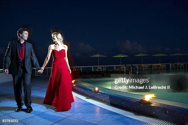 Driver Jimmie Johnson and his wife Chandra Johnson are photographed for Sports Illustrated on November 12, 2008 at the Gansevoort South Hotel in...