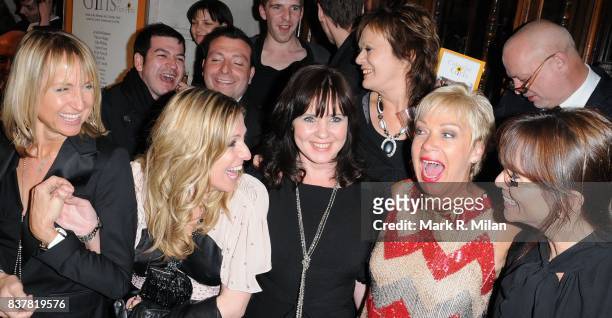 Carol McGiffin, Jackie Brambles, Coleen Nolan, Denise Welch and Andrea McClean attend the press night of 'Calendar Girls' in London.
