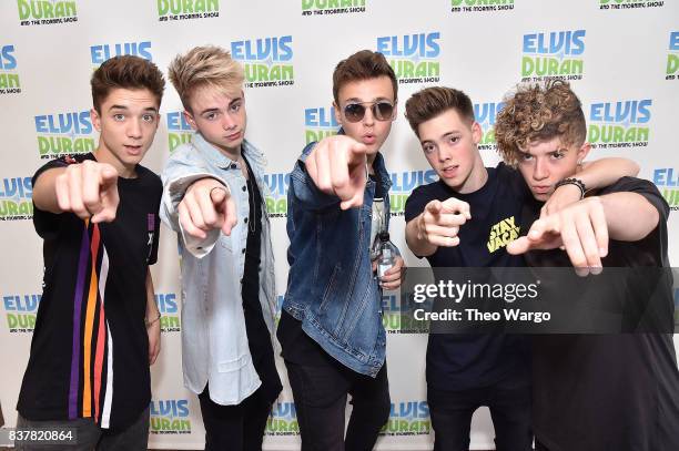 Daniel Seavey, Corbyn Besson, Jonah Marais, Zach Herron and Jack Avery of Why Don't We Visit "The Elvis Duran Z100 Morning Show" at Z100 Studio on...