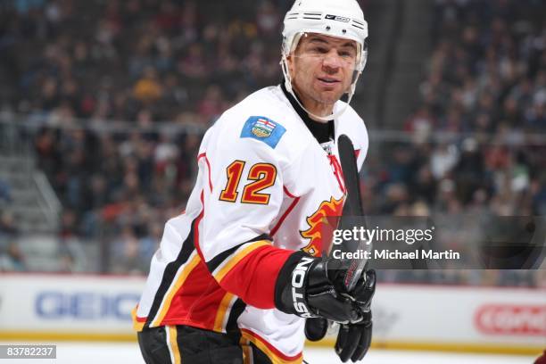 Jarome Iginla of the Calgary Flames skates against the Colorado Avalanche at the Pepsi Center on November 20, 2008 in Denver, Colorado. The Flames...