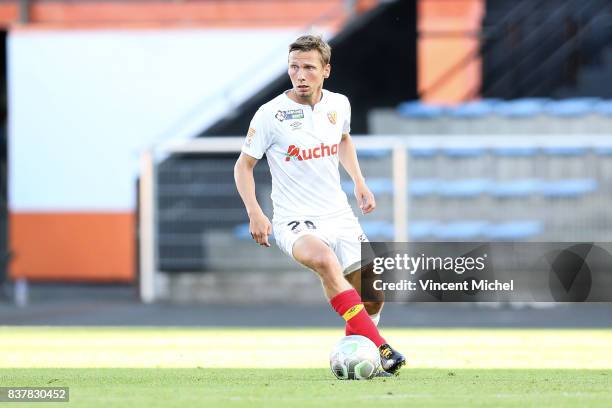 Clement Chantome of Lens during the French League Cup match between FC Lorient and RC Lens at Stade du Moustoir on August 22, 2017 in Lorient, France.