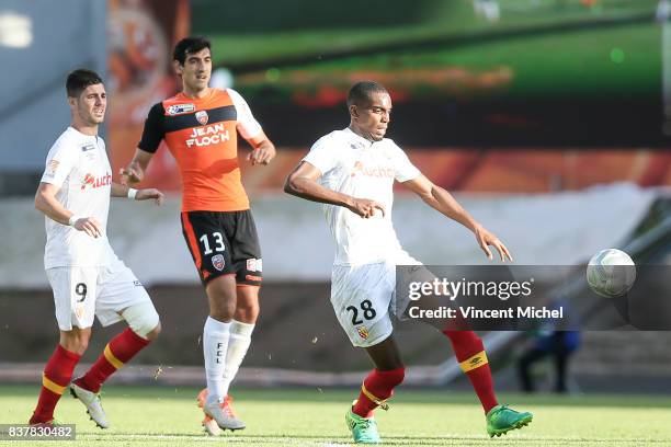 Thomas Ephestion of Lens during the French League Cup match between FC Lorient and RC Lens at Stade du Moustoir on August 22, 2017 in Lorient, France.