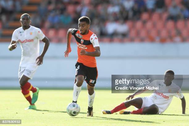 Alexis Claude-Maurice of Lorient during the French League Cup match between FC Lorient and RC Lens at Stade du Moustoir on August 22, 2017 in...