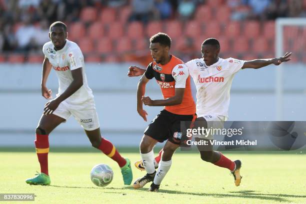 Alexis Claude-Maurice of Lorient during the French League Cup match between FC Lorient and RC Lens at Stade du Moustoir on August 22, 2017 in...