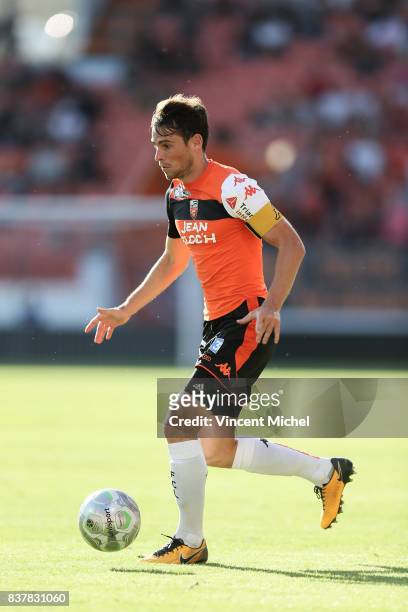 Vincent Le Goff of Lorient during the French League Cup match between FC Lorient and RC Lens at Stade du Moustoir on August 22, 2017 in Lorient,...