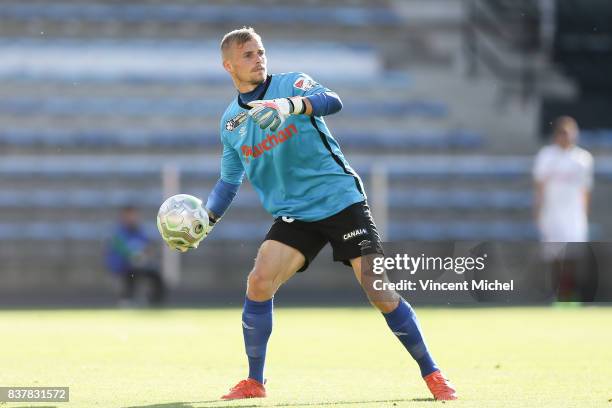 Jeremy Vachoux of Lens during the French League Cup match between FC Lorient and RC Lens at Stade du Moustoir on August 22, 2017 in Lorient, France.