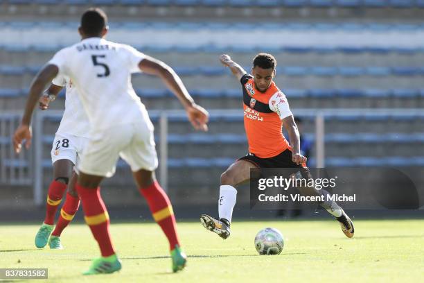 Alexis Claude-Maurice of Lorient during the French League Cup match between FC Lorient and RC Lens at Stade du Moustoir on August 22, 2017 in...