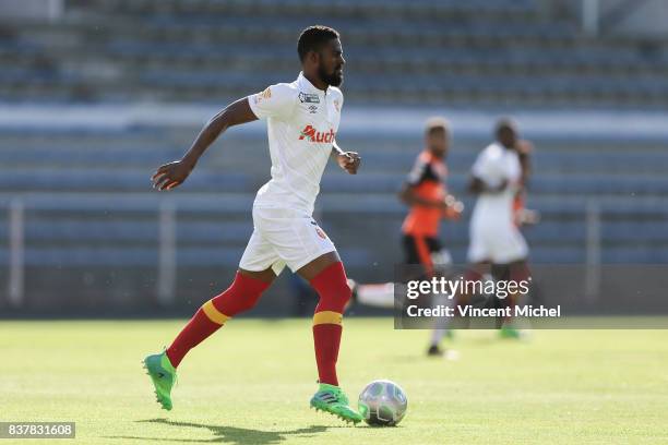 Luis Dankler of Lens during the French League Cup match between FC Lorient and RC Lens at Stade du Moustoir on August 22, 2017 in Lorient, France.