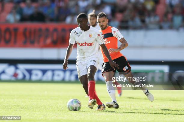 Jeanricner Bellegarde of Lens during the French League Cup match between FC Lorient and RC Lens at Stade du Moustoir on August 22, 2017 in Lorient,...