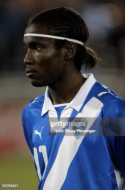 Marvin Avila of Guatemala takes the field for player introductions prior to facing USA during their semifinal round FIFA World Cup qualifier match at...