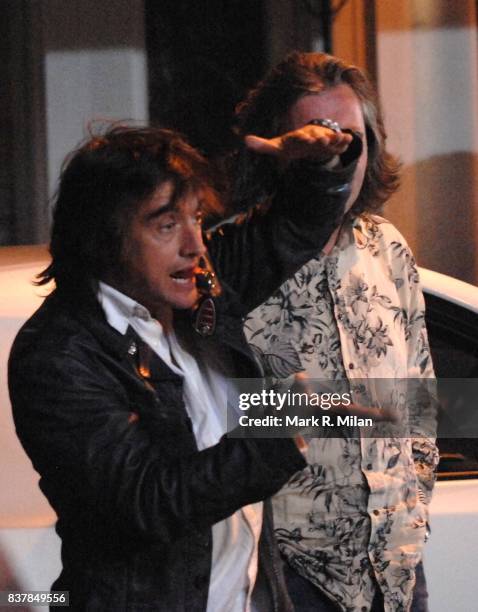 Richard Hammond and James May attend the filming of 'Top Gear' in Notting Hill, London.