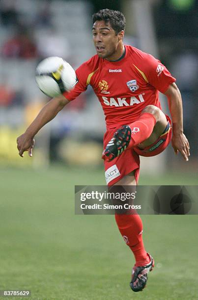 Cassio of United controls the ball during the round 12 A-League match between Adelaide United and Sydney FC at Hindmarsh Stadium on November 22, 2008...