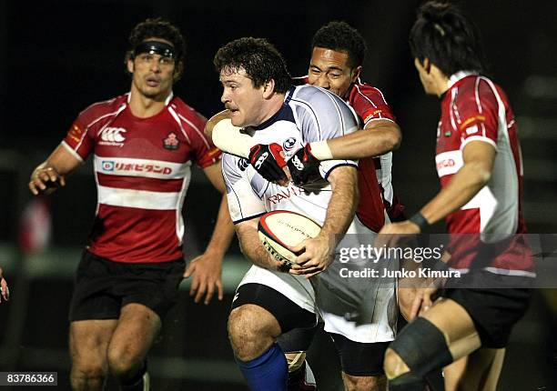 Mike MacDonald of USA in action during Lipobitan D Challenge 2008 match between Japan and USA at Prince Chichibu Memorial Rugby Stadium on November...