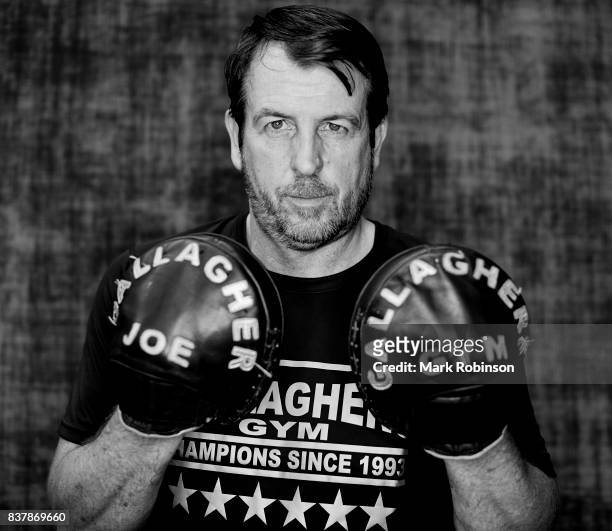 Portrait of trainer Joe Gallagher at his gym Gallaghers Gym on August 23, 2017 in Bolton, England.