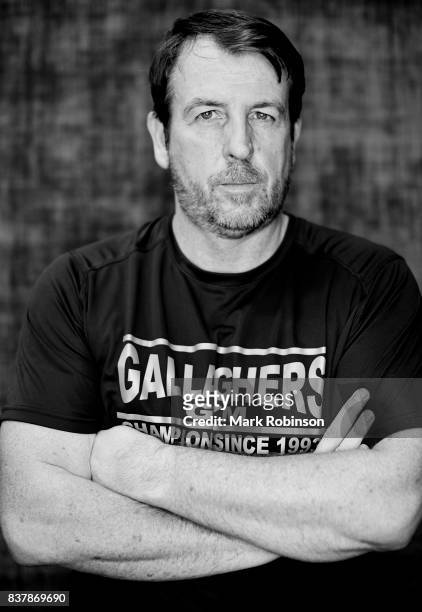 Portrait of trainer Joe Gallagher at his gym Gallaghers Gym on August 23, 2017 in Bolton, England.