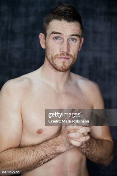 Portrait of boxer Callum Smith after a training session at Gallaghers Gym on August 23, 2017 in Bolton, England.