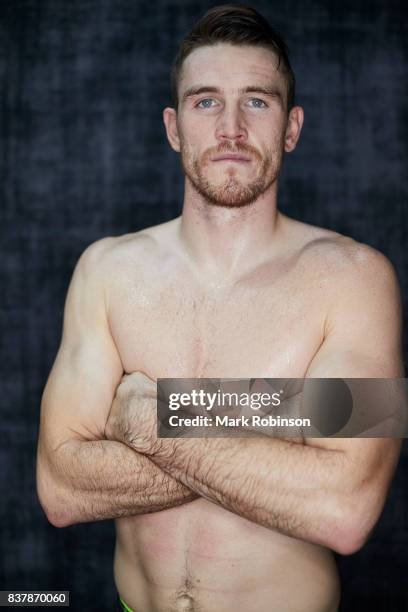 Portrait of boxer Callum Smith after a training session at Gallaghers Gym on August 23, 2017 in Bolton, England.