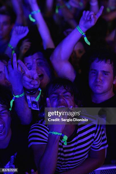 Graduating year 12 students celebrate during the opening night of Schoolies week in Surfers Paradise on November 21, 2008 on the Gold Coast,...