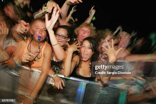 Graduating year 12 students celebrate the opening night of Schoolies week in Surfers Paradise on November 21, 2008 on the Gold Coast, Australia....