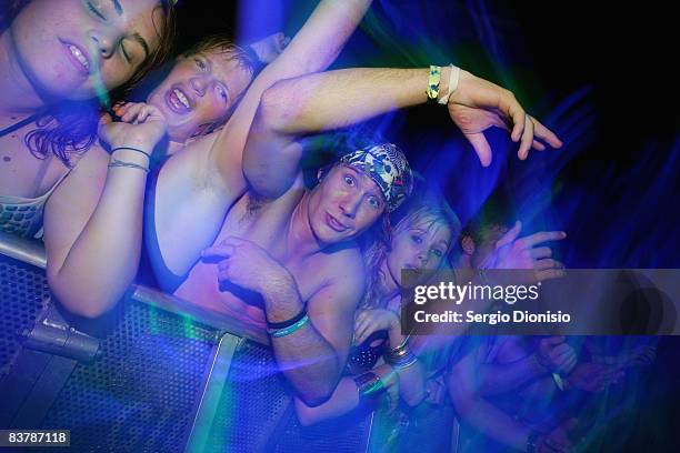 Graduating year 12 students celebrate during the opening night of Schoolies week in Surfers Paradise on November 21, 2008 on the Gold Coast,...