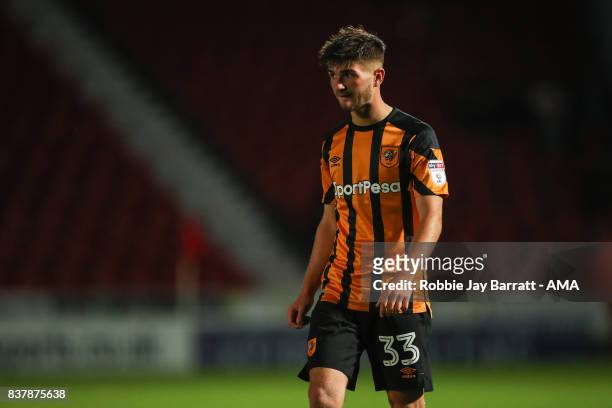 Brandon Fleming of Hull City during the Carabao Cup Second Round match between Doncaster Rovers and Hull City at Keepmoat Stadium on August 22, 2017...