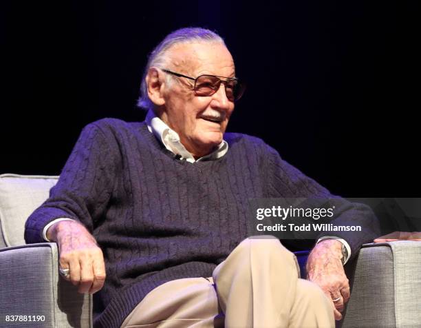 Stan Lee attends Extraordinary: Stan Lee at Saban Theatre on August 22, 2017 in Beverly Hills, California.