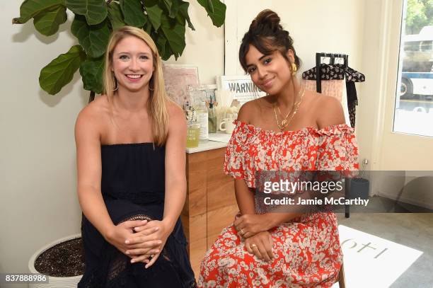 Johanna Lanus and Cyndi Ramirez attend the Eberjey x Rebecca Taylor Launch Event at Chillhouse on August 23, 2017 in New York City.