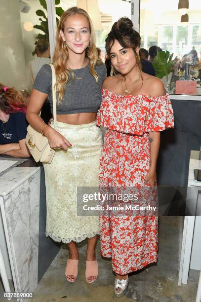 Annie Georgia Greenberg and Cyndi Ramirez attend the Eberjey x Rebecca Taylor Launch Event at Chillhouse on August 23, 2017 in New York City.