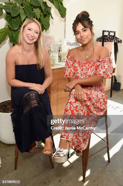 Johanna Lanus and Cyndi Ramirez attend the Eberjey x Rebecca Taylor Launch Event at Chillhouse on August 23, 2017 in New York City.