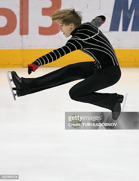 Tomas Verner of the Czech Republic performs his men's free skating on the 2nd day of the figure skating Cup of Russia, the fifth leg of the ISU Grand...