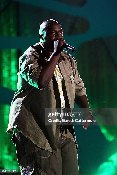 Hip Hop Pantsula, better known as HHP performs on stage at the MTV Africa Music Awards 2008 at the Abuja Velodrome on November 22, 2008 in Abuja,...