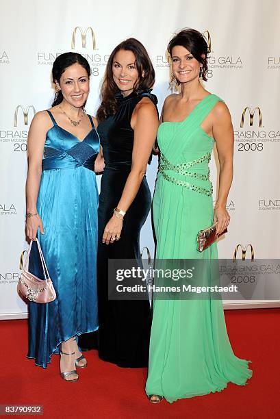 Actress Anastasia Zampounidis, Anna Griesheim and Marlene Lufen attend the McDonald`s Fundraising Gala 2008 on November 22, 2008 in Munich, Germany.