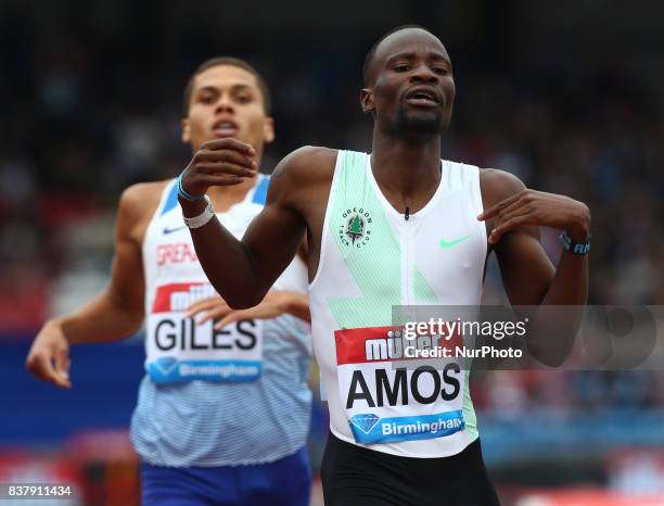 Nijel Amos of BOT winner of the Men's 800m during Muller Grand Prix Birmingham as part of the IAAF Diamond League 2017 at Alexander Stadium on August...