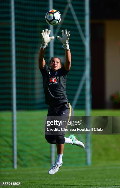 Becky Spencer of Chelsea during a training session on August 23, 2017 in Schladming, Austria.