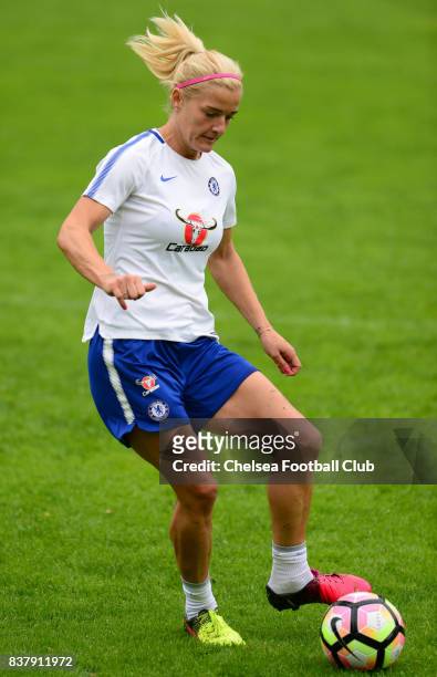 Katie Chapman of Chelsea during a training session on August 23, 2017 in Schladming, Austria.