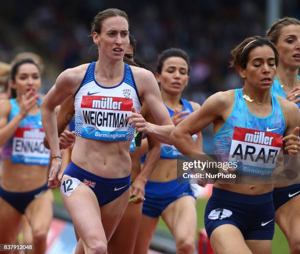 Laura WEIGHTMAN of Great Britain competes in the 1500m women during Muller Grand Prix Birmingham as part of the IAAF Diamond League 2017 at Alexander...