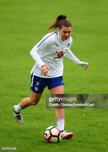 Ramona Bachmann of Chelsea during a training session on August 23, 2017 in Schladming, Austria.