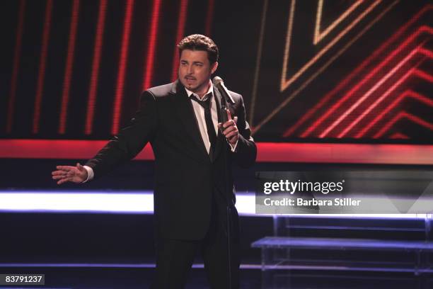 Anthony Bauer performs during the semifinal of the TV show 'The Supertalent' on November 22, 2008 in Cologne, Germany.