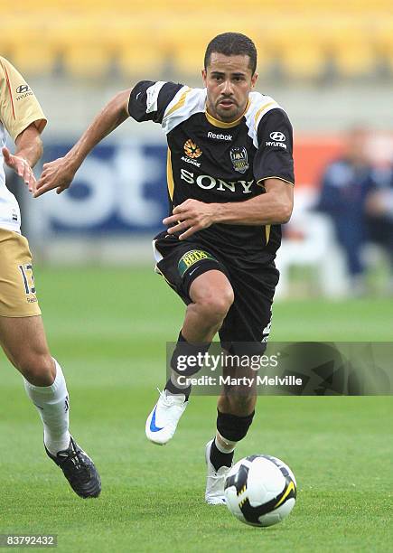 Fred of the Phoenix controls the ball during the round 12 A-League match between the Wellington Phoenix and the Newcastle Jets at Westpac Stadium on...