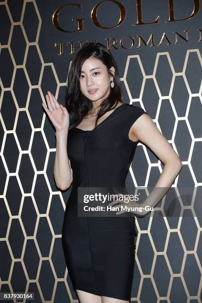 South Korean actress Kang So-Ra attends BVLGARI "Goldea The Roman Night" - Photocall on August 23, 2017 in Seoul, South Korea.