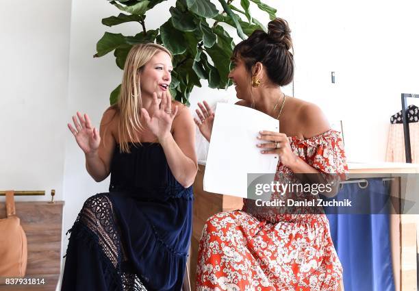 Johanna Lanus and Cyndi Ramirez attend the Eberjey x Rebecca Taylor Launch Event at Chillhouse on August 23, 2017 in New York City.