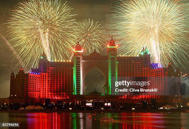 Dubai celebrates the landmark Grand Opening of Atlantis, The Palm Resort, and the Palm Jumeirah during unprecedented pyrotechnics and illumination...