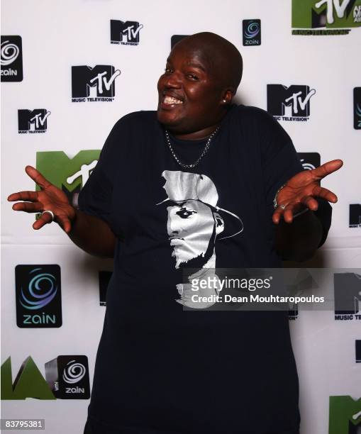 Hip Hop Pantsula, better known as HHP poses backstage at the MTV Africa Music Awards 2008 at the Abuja Velodrome on November 22, 2008 in Abuja,...