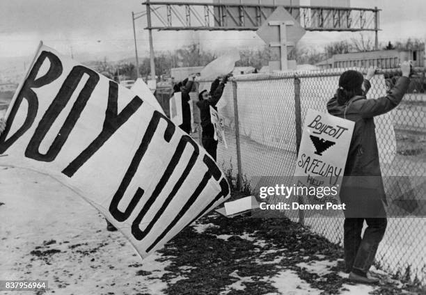 Group of pickets, near Federal Blvd. And Interstate 70, was one of several groups of United Farm Workers National Union members and sympathizers who...