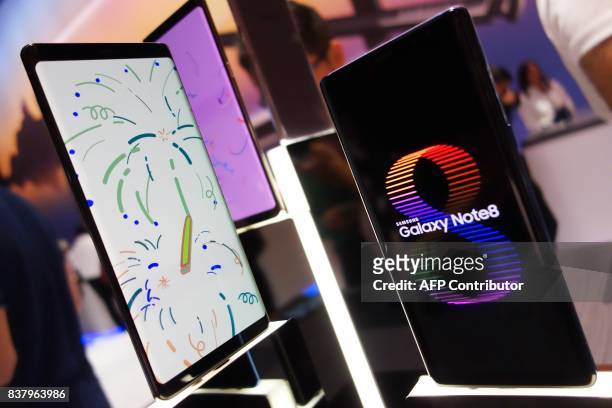 Samsung on August 23, 2017 in New York,unveiled a new model of its Galaxy Note as it seeks to leave behind the debacle over exploding batteries in...