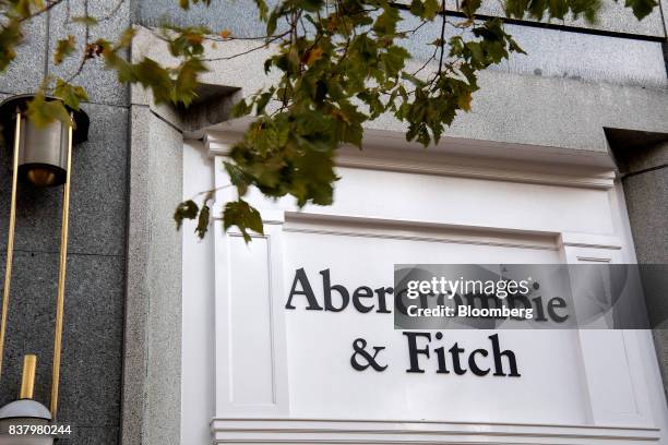 Signage is displayed on the exterior of an Abercrombie & Fitch Co. Store in San Francisco, California, U.S., on Tuesday, Aug. 22, 2017. Abercrombie &...