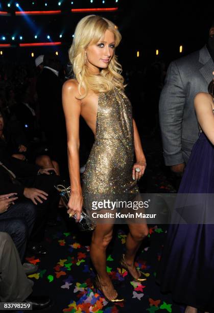 Socialite Paris Hilton during the 2008 American Music Awards held at Nokia Theatre L.A. LIVE on November 23, 2008 in Los Angeles, California....